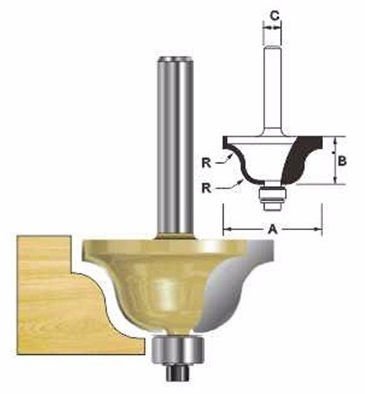 ARDEN ROUTER BIT ROMAN OGEE CUTTER 34.9X16.6X6MM