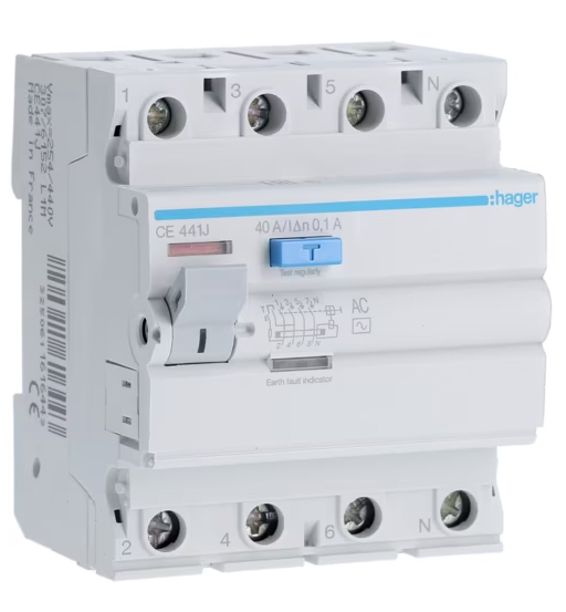 ELCB 40A 4P 100MA HAGER