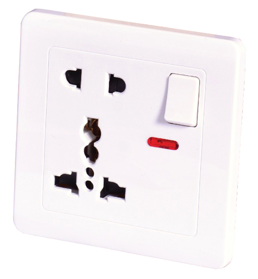 SWITCH SOCKET UNIVERSAL WITH NEON 5PIN-BLIT