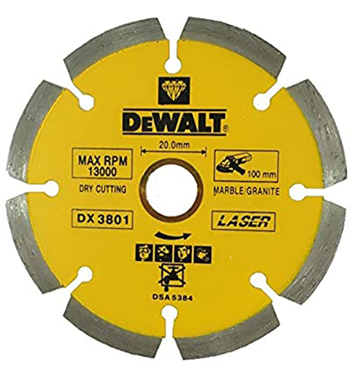 DEWALT LASER SEGMENTED BLADES / MARBLE AND GRANITE - D100 X BS20/16