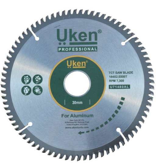 CIRCULAR SAW BLADE ALUMINIUM CUTTING 184X2.5X80T UKEN