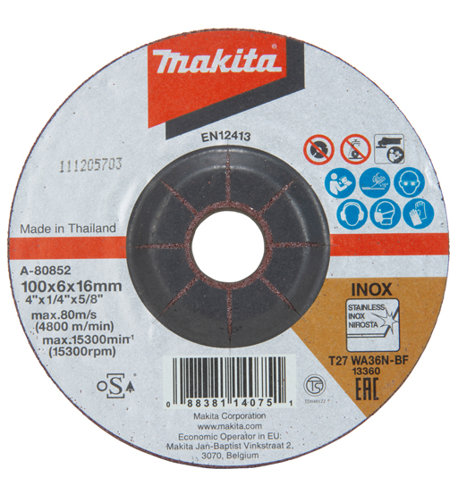 MAKITA GRINDING WHEEL 100MM FOR STAINLESS STEEL