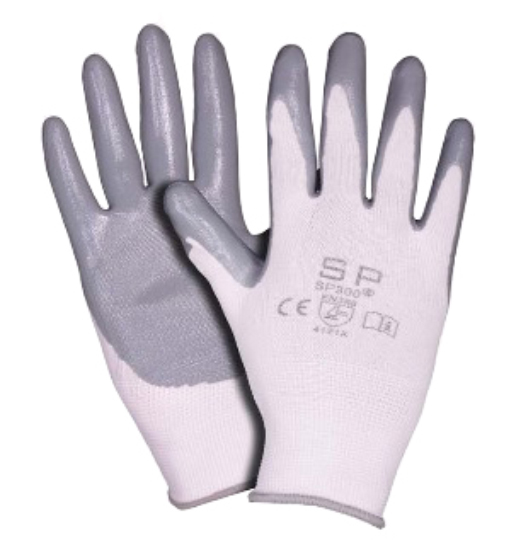 HAND GLOVES NITRILE GREY SIZE 9-SAFEPLUS