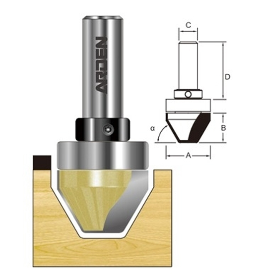 ARDEN ROUTER BIT ROUND NOSE CUTTER 12X16X6MM