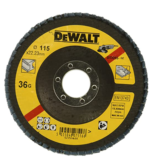 DEWALT DT3255-QZ FLAP DISC – TYPE 29 ANGLED 115MM 36 GRIT