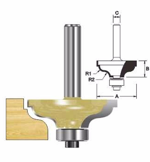 ARDEN ROUTER BIT OGEE FILET CUTTER 34.9X14.3X6MM