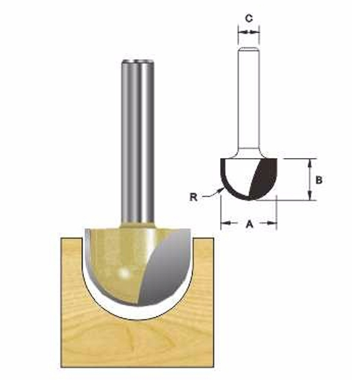 ARDEN ROUTER BIT CORE BOX 12.7 X 12MM