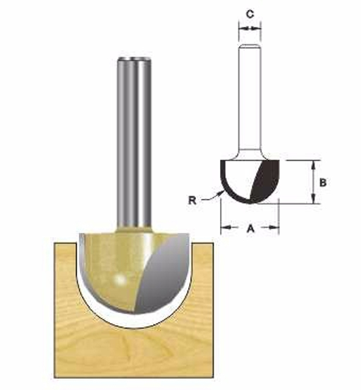 ARDEN ROUTER BIT CORE BOX 6 X 8MM      