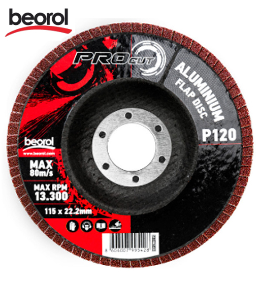 BEOROL FLAP DISC 115 ALUMINIUM 120 GRIT