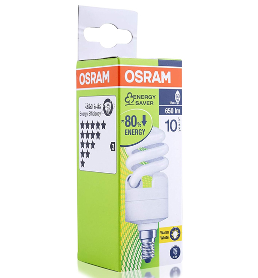 OSRAM ENERGY SAVER LAMP TWIST12W/865 E14