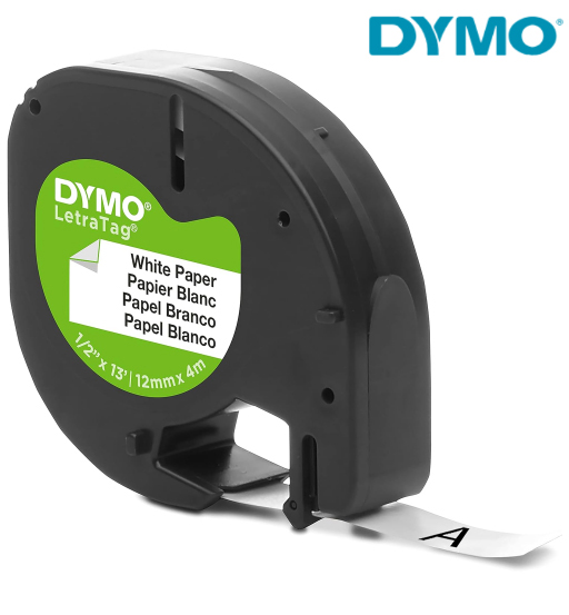 DYMO TAPE 12MM X 4M WHITE