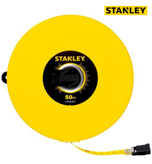 STANLEY 50M FIBERGLASS YELLOW CLOSED CASE TAPE