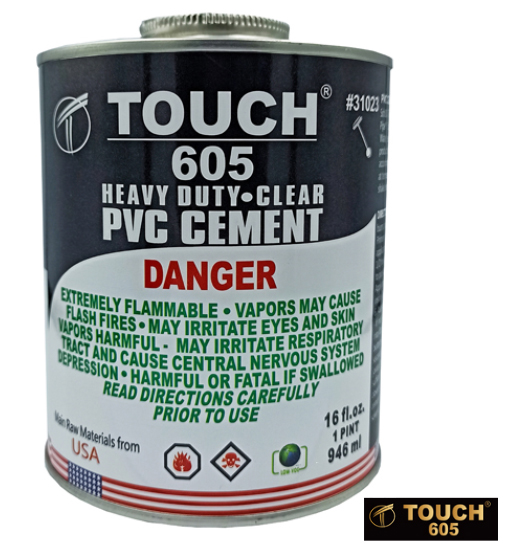 TOUCH 605 HEAVY DUTY CLEAR PVC CEMENT-1000ML