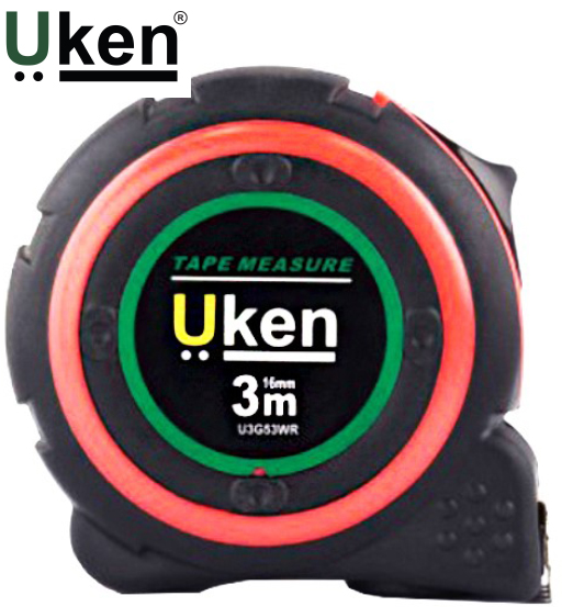 UKEN MEASURING TAPE 3 MTR (16MM) RUBBER 