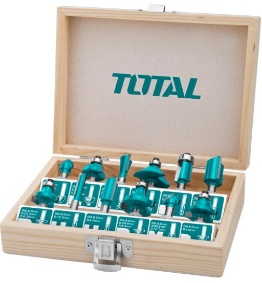 TOTAL ROUTER BIT SET 6MM 12PCS SET      