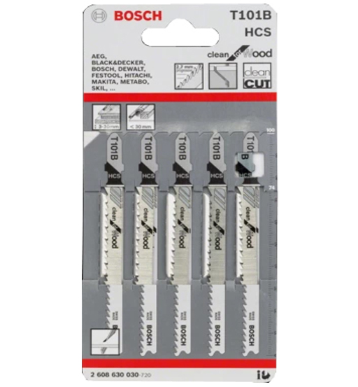 BOSCH T 101 B CLEAN FOR WOOD JIGSAW BLADE