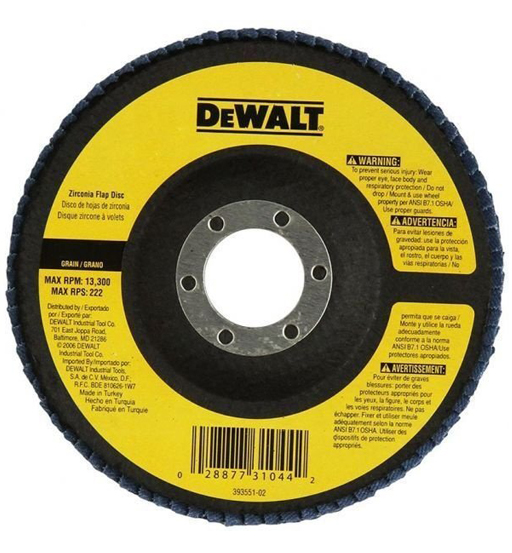 DEWALT DT3208-QZ FLAP DISC–TYPE 27 FLAT 100MM 36 GRIT