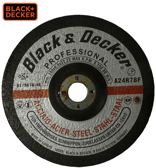 BLACK&DECKER METAL GRINDING WHEEL 180 x 6 x 22.23MM TYPE 27