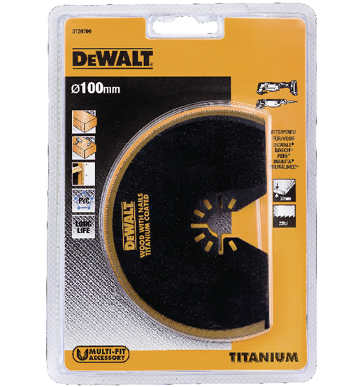 DEWALT OSCILLATING TITANIUM SEMICIRCLE BLADE 102MM