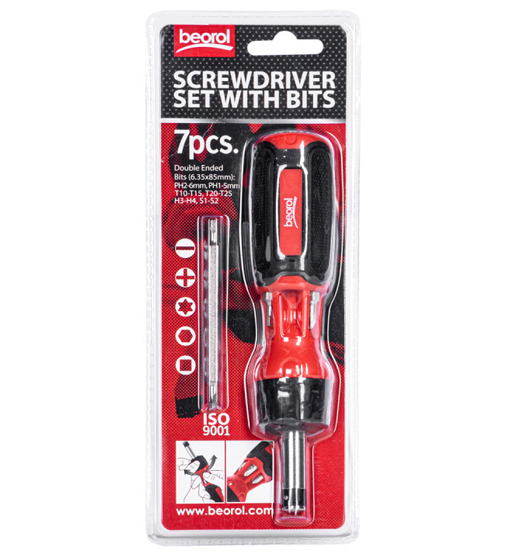 BEOROL SCREW DRIVER & BIT SET  7PCS 