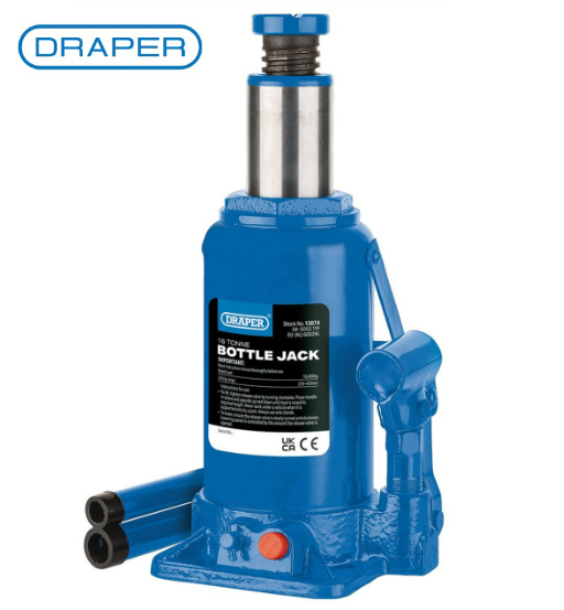 HYDRAULIC BOTTLE JACK 10 TONNE - DRAPER