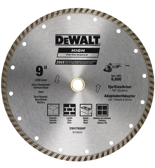 DEWALT DW47900HP TURBO RIM 230 X 7 X 22MM