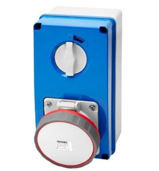 GEWISS INTERLOCK SOCKET OUTLET 63A 5P IP67 VERTICAL