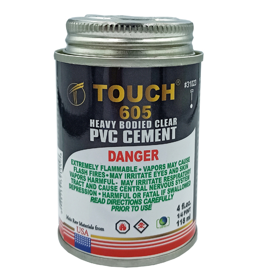 TOUCH 605 HEAVY BODIED CLEAR PVC CEMENT-125ML