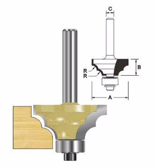 ARDEN ROUTER BIT DOUBLE ROUND 38X17.5X6MM