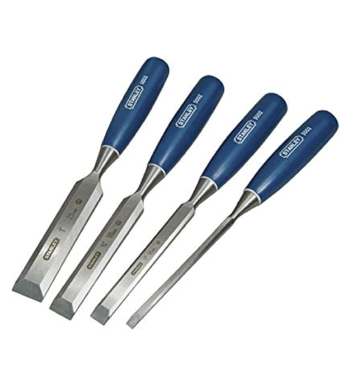 CARPENTER CHISEL SET 4PCS WITH S/STONE STANLEY