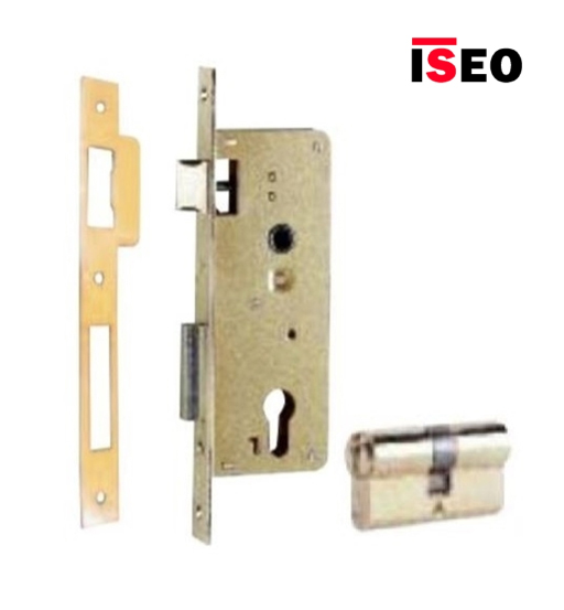 ISEO MORTICE LOCK FOR WOOD FRAME 45MM BRASS 60MM CYL.