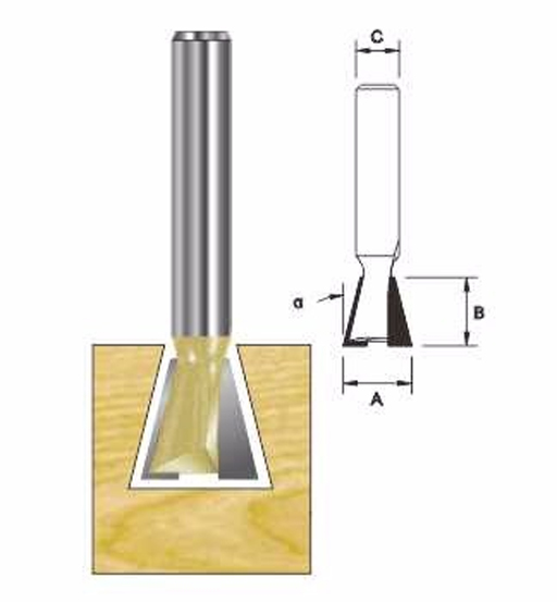 ARDEN DOVETAIL CUTTER 12.7X12.7X6.0