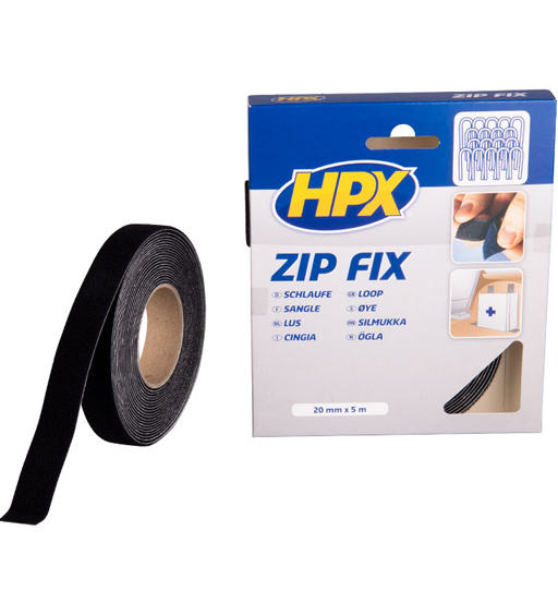 HPX ZIP FIX TAPE (HOOK) BLACK LOOP      