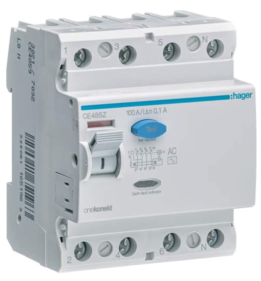 ELCB 100A 4P 100MA HAGER                