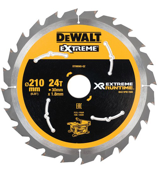 DEWALT EXTREME RUNTIME CIRCULAR SAW BLADE 210mm BORE 30mm 24T