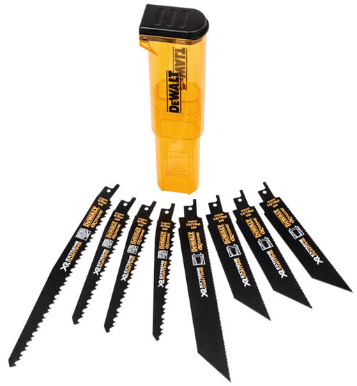 DEWALT XR RECIPROCATING SAW BLADE, 8-PIECE SET + STORAGE