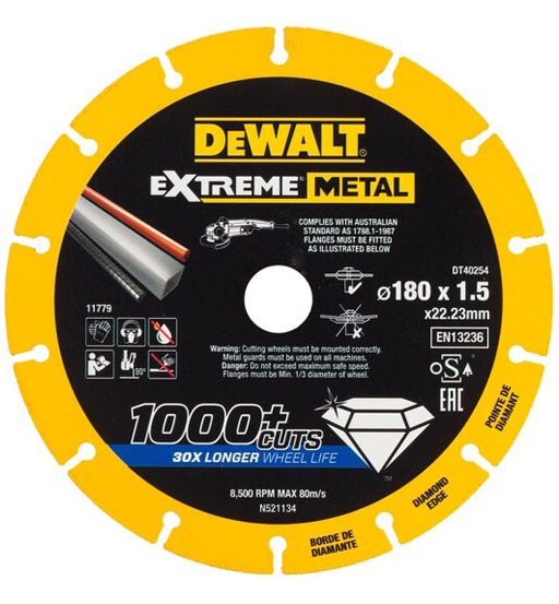 DEWALT EXTREME DIAMOND DISC 180x22.23x1.5mm