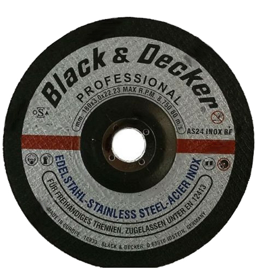 BLACK&DECKER STAINLESS STEEL CUTTING WHEEL 115 x 3 x 22.23mm TYPE 42