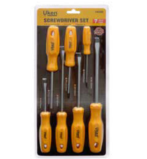 UKEN SCREW DRIVER SET 7PCS(YELLOW) STAR 