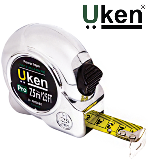 UKEN MEASURING TAPE 7.5MTR (25MM) CHROME 