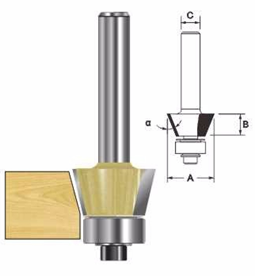 ARDEN ROUTER BIT BEVEL TRIM 19X 9.5X 6MM