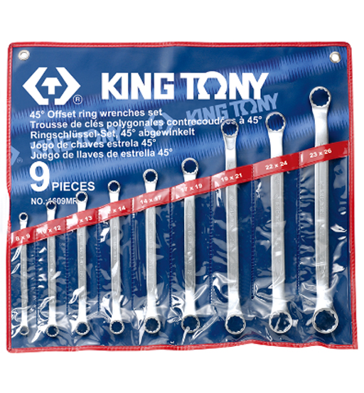 KING TONY BOX END WRENCH SET 45 OFFSET 9 PCS