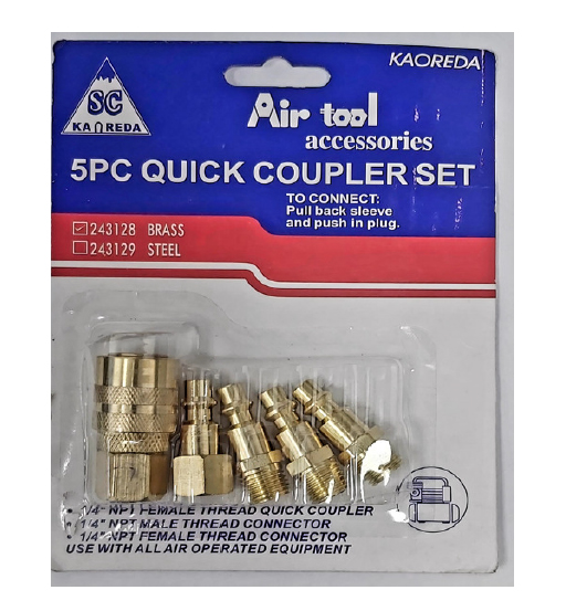 BRASS QUICK COUPLER SET 5PCS