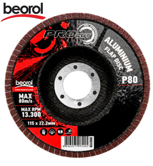 BEOROL FLAP DISC 115 ALUMINIUM 80 GRIT  