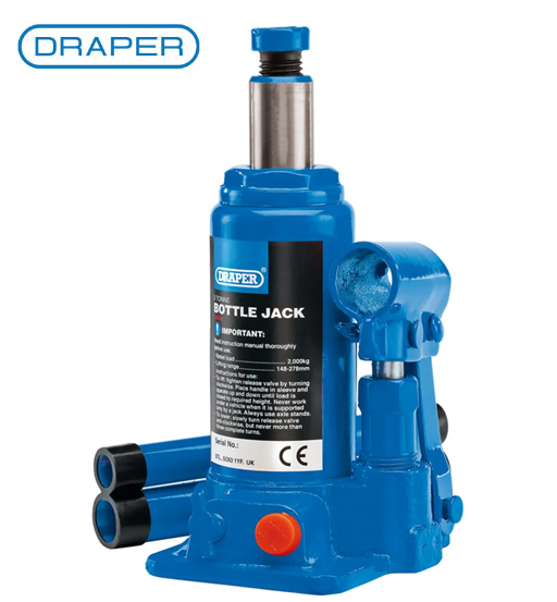 HYDRAULIC BOTTLE JACK 2 TONNE - DRAPER