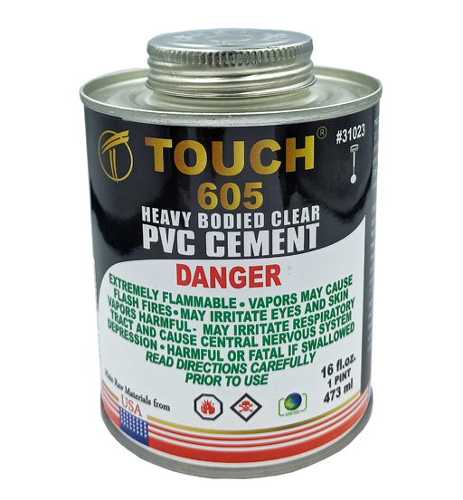 TOUCH 605 HEAVY BODIED CLEAR PVC CEMENT-500ML