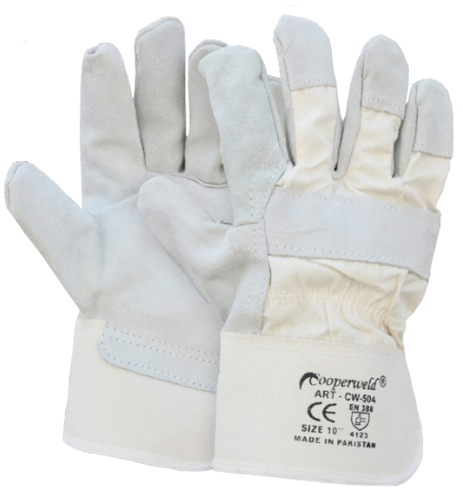 COOPERWELD GLOVES LEATHER GREY/WHITE H/D