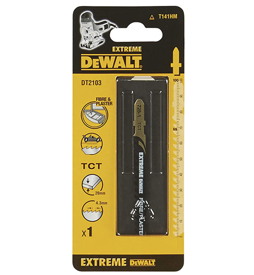 DEWALT EXTREME JIGSAW BLADE  FOR GLASS REINFORCED PLASTIC UP TO 20MM