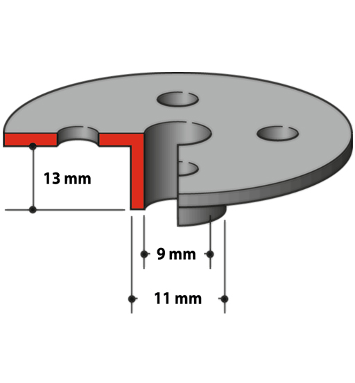 MAKITA-TEMPLET GUIDE 9 x 11 x 13 mm