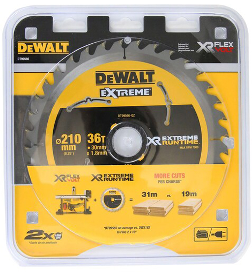 DEWALT EXTREME RUNTIME CIRCULAR SAW BLADE 210mm BORE 30mm 36T